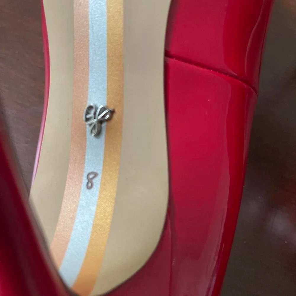 Sam Edelman Preowned hazel Red patent Stiletto Heels Classic Pointed Toe size 8M